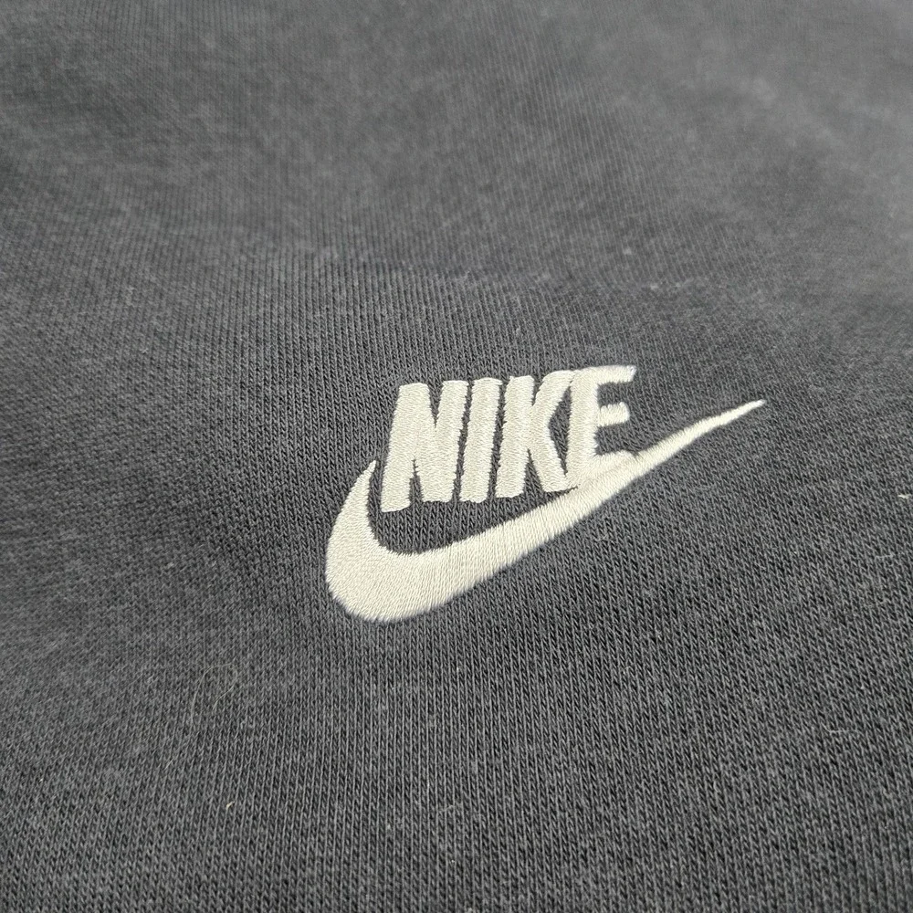 Nike Men Hoodie XL Black Fleece Nike Swoosh Embroidered Half Zip Logo Pockets